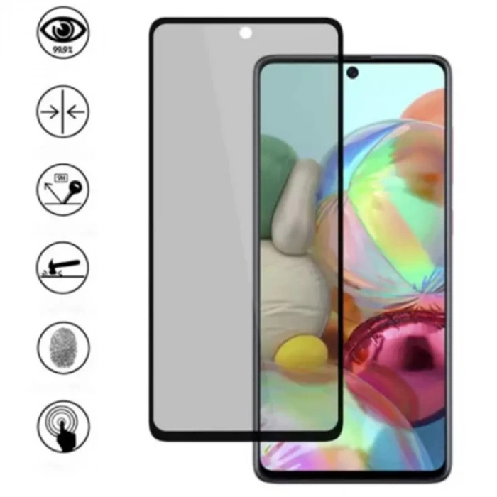 Redmi Note 9S / Note 9 Pro 3D Full Privacy Gizlilik Cam Ekran Koruyucu-(5775)