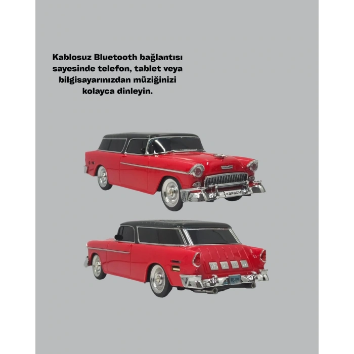 Retro Araba Şekilli Kablosuz Bluetooth Hoparlör