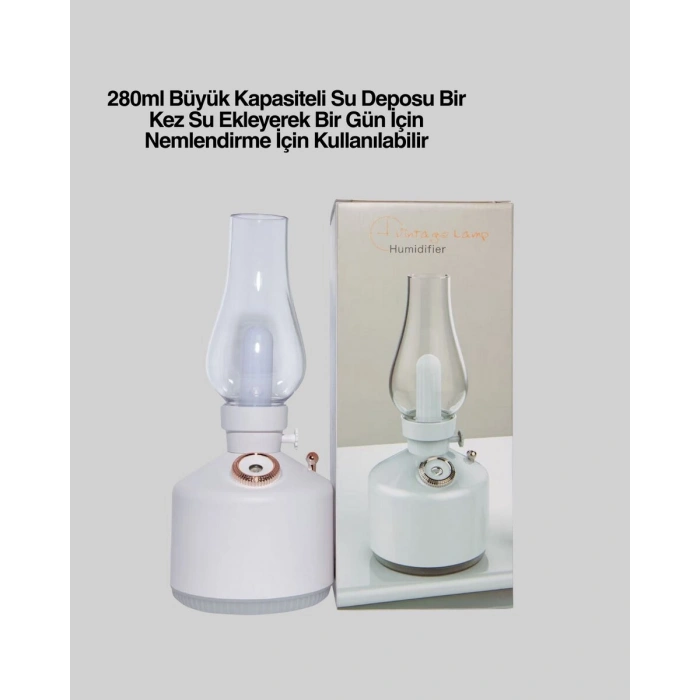 Retro Gaz Lambası Görünümlü Ledli Buhar Püskürtücü Aroma Difüzör