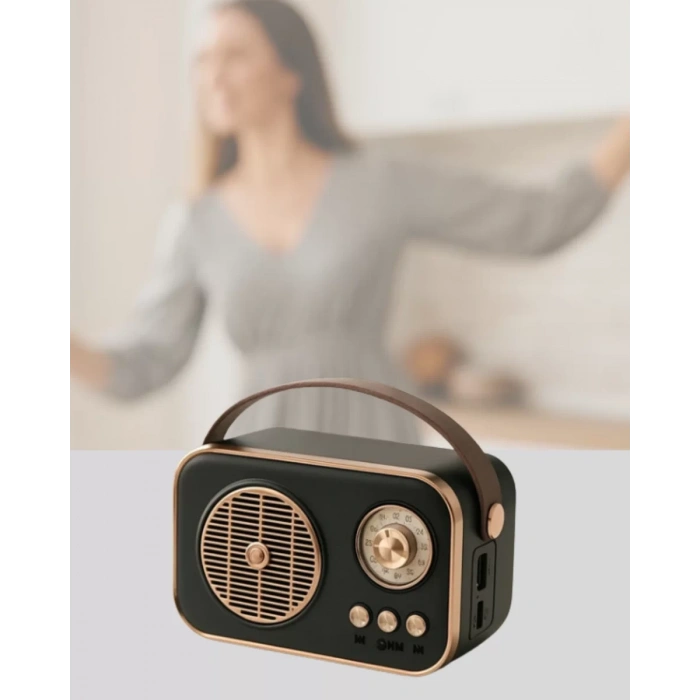 Retro Tarz Kablosuz Radyo – Bluetooth USB ve TF Kart Girişli