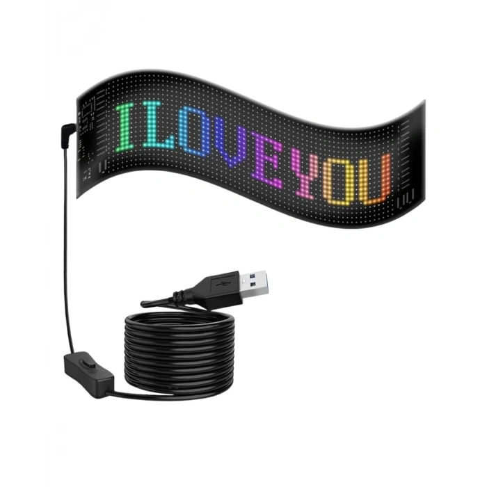 RGB Kayan Yazı LED Panel Telefon Kontrollü Animasyonlu Akıllı Ekran