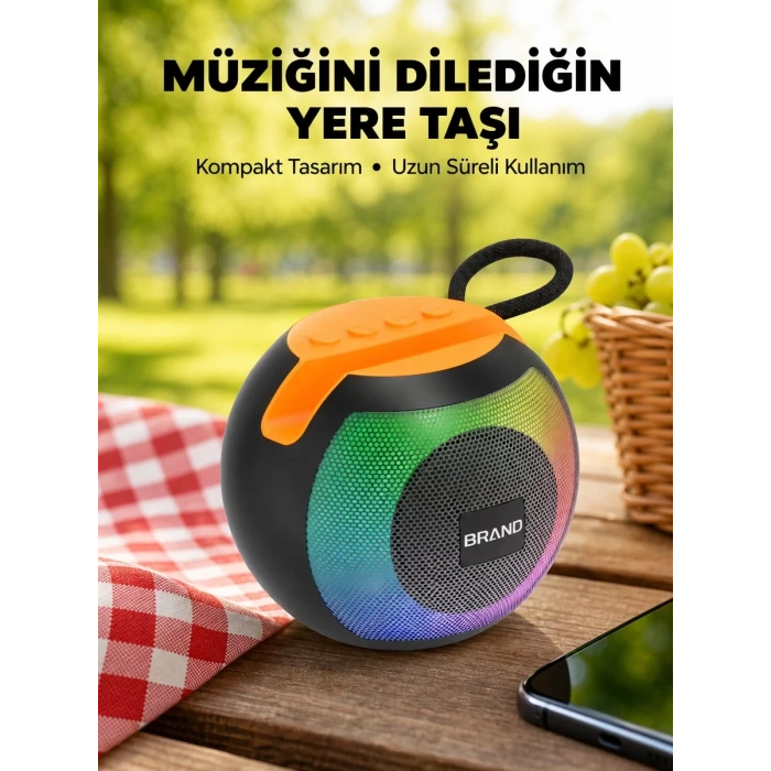 RGB Led Işıklı Güçlü Baslı Kablosuz Hoparlör Yeni Nesil