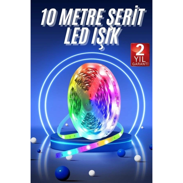 RGB Neon Şerit Led Lamba 10 Metre İç Mekan Tasarımına Uygun