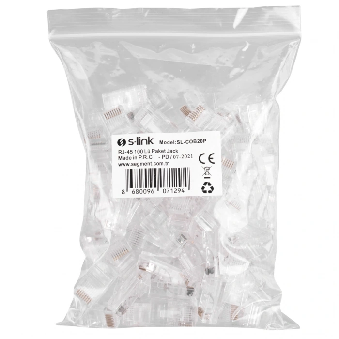 S-LINK SL-COB20P RJ45 Yeni Nesil JAC UTP (100lü PAKET)(1923)
