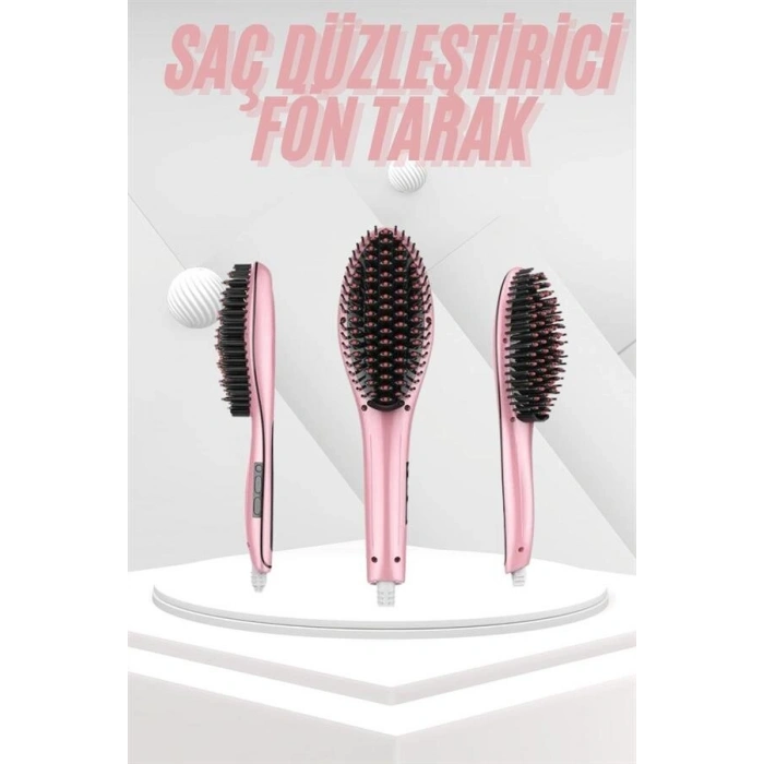Saç Fırça Akıllı LCD Ekran Pratik Saç Düzleştirici Tarak Pratik Taşınabilir