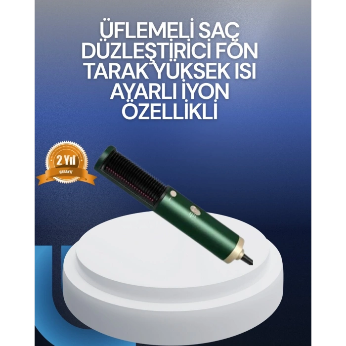 Saç Kurutma Düzleştirici ve Tarak Tek Cihazda – 3 Kademeli Isı Ayarı
