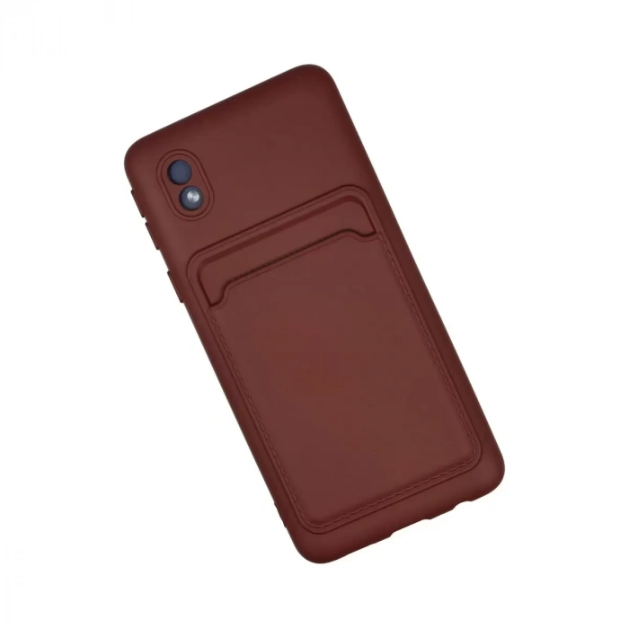 Samsung Galaxy A01 Core Kılıf Kelvin Kartvizitli Silikon - Bordo