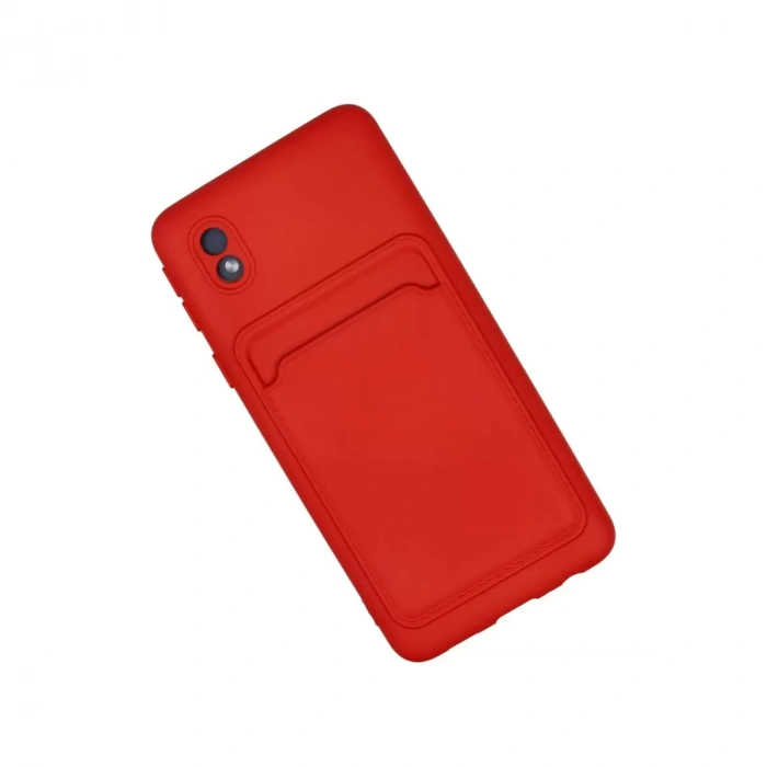Samsung Galaxy A01 Core Kılıf Kelvin Kartvizitli Silikon - Kırmızı