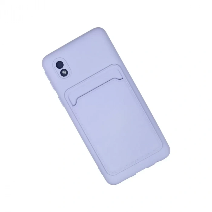 Samsung Galaxy A01 Core Kılıf Kelvin Kartvizitli Silikon - Lila