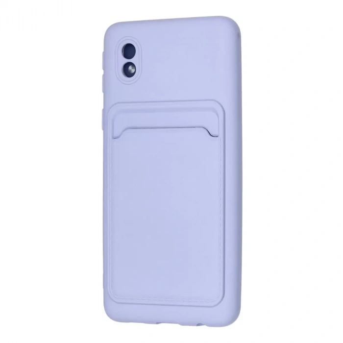 Samsung Galaxy A01 Core Kılıf Kelvin Kartvizitli Silikon - Lila