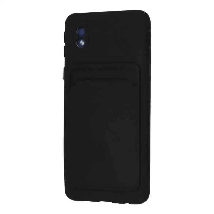 Samsung Galaxy A01 Core Kılıf Kelvin Kartvizitli Silikon - Siyah