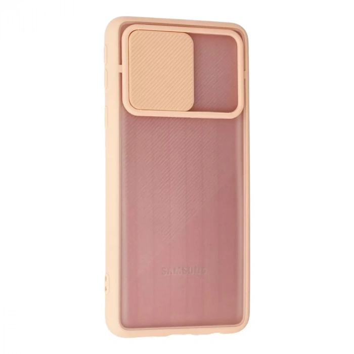Samsung Galaxy A01 Core Kılıf Palm Buzlu Kamera Sürgülü Silikon - Pembe