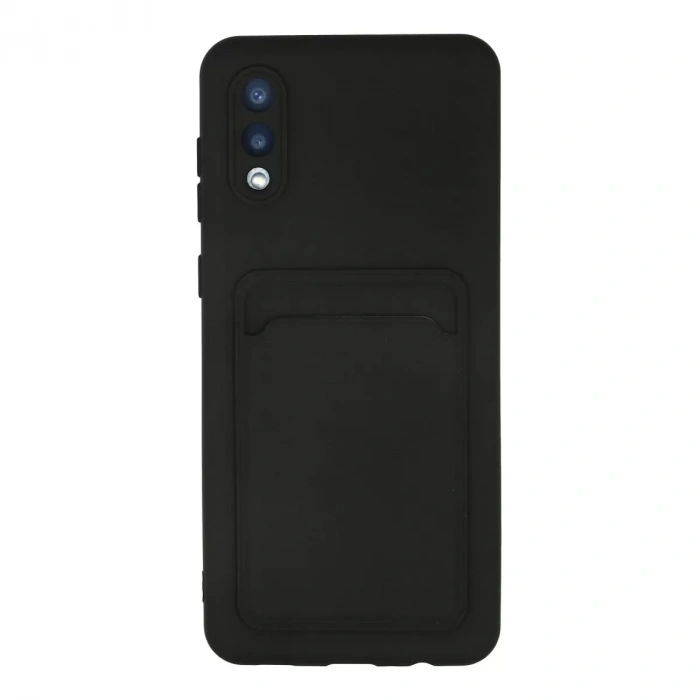 Samsung Galaxy A02 Kılıf Kelvin Kartvizitli Silikon - Siyah