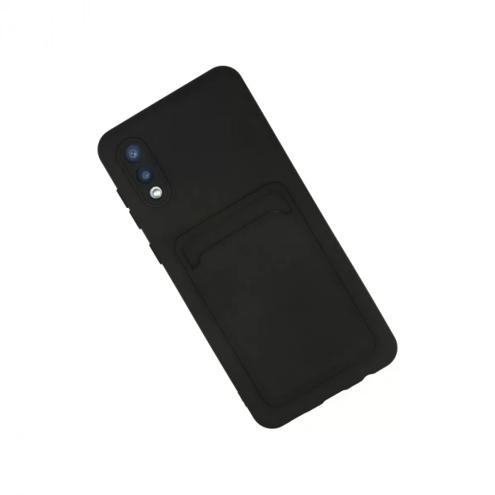 Samsung Galaxy A02 Kılıf Kelvin Kartvizitli Silikon - Siyah