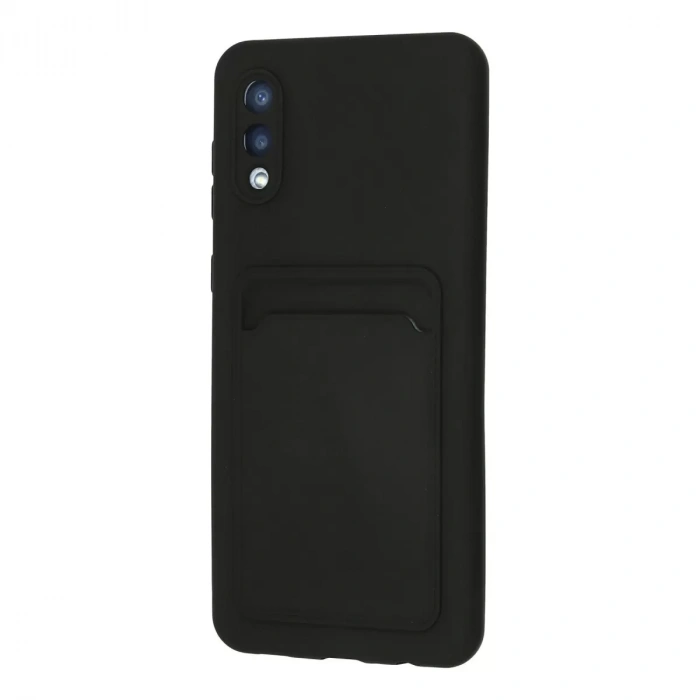 Samsung Galaxy A02 Kılıf Kelvin Kartvizitli Silikon - Siyah