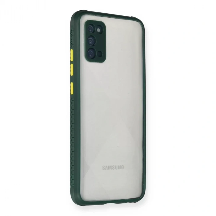 Samsung Galaxy A02s Kılıf Miami Şeffaf Silikon - Koyu Yeşil
