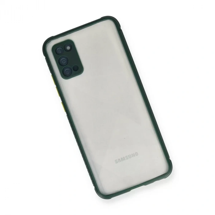 Samsung Galaxy A02s Kılıf Miami Şeffaf Silikon - Koyu Yeşil