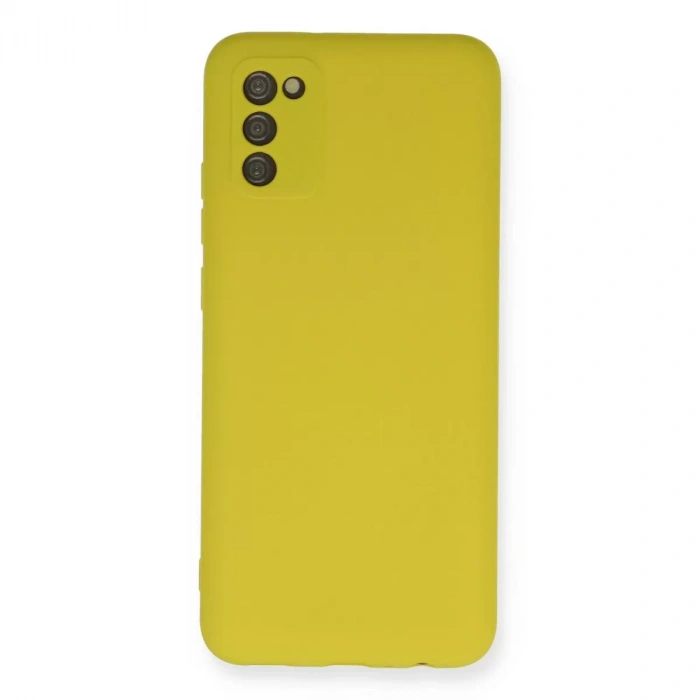 Samsung Galaxy A02s Kılıf Nano İçi Kadife Silikon - Sarı