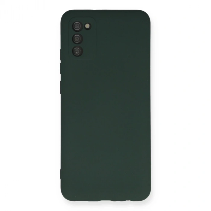 Samsung Galaxy A03s Kılıf Nano İçi Kadife Silikon - Koyu Yeşil