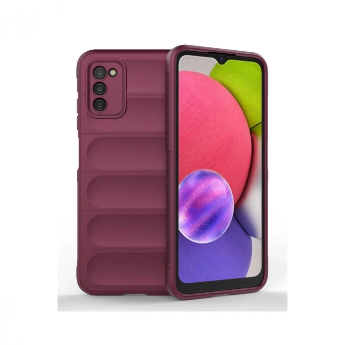 Samsung Galaxy A03s Kılıf Optimum Silikon - Bordo