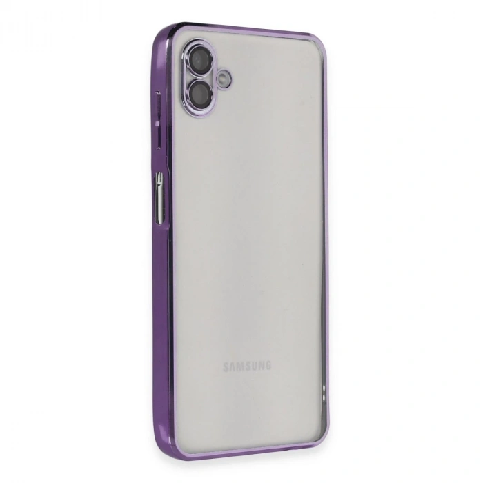 Samsung Galaxy A04 Kılıf Razer Lensli Silikon - Mor