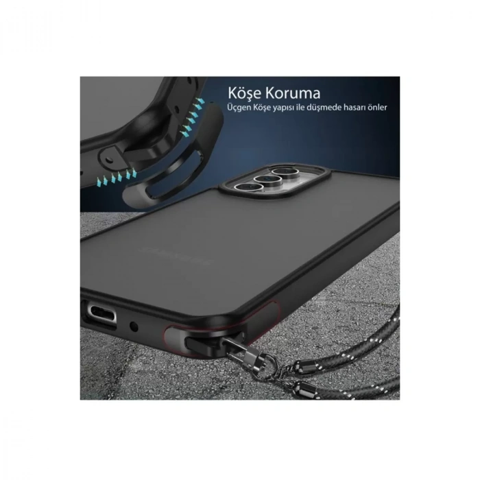 Samsung Galaxy A04s Kılıf Elegant Kapak - Siyah