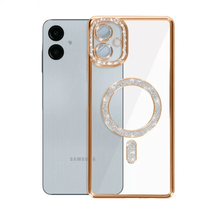 Samsung Galaxy A06 Joke Simli Magneticsafe Kılıf - Gold