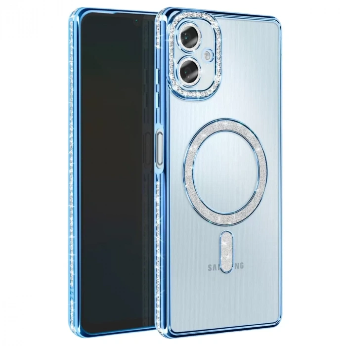 Samsung Galaxy A06 Joke Simli Magneticsafe Kılıf - Mavi