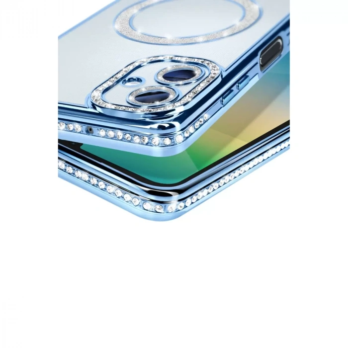 Samsung Galaxy A06 Joke Simli Magneticsafe Kılıf - Mavi