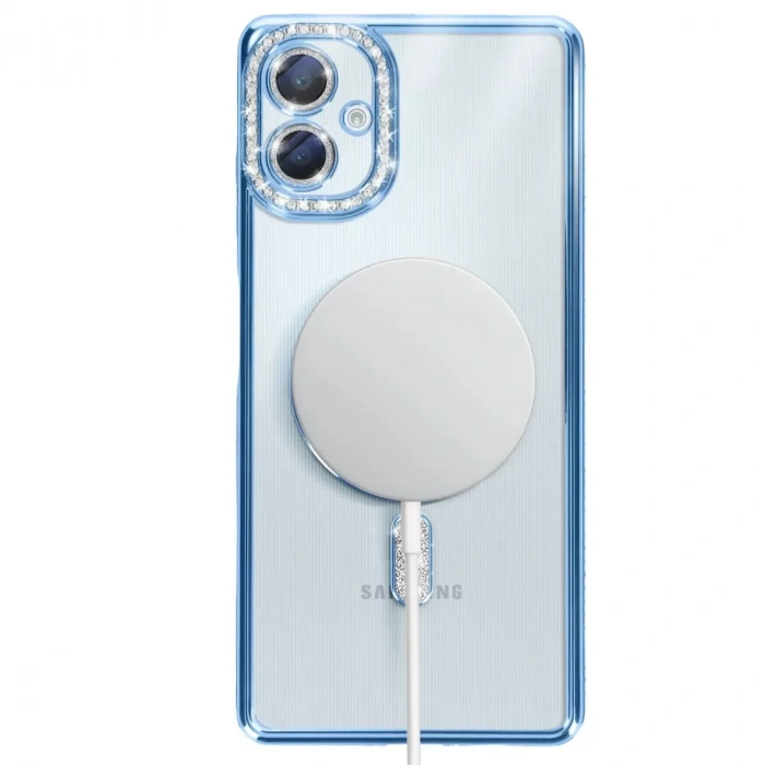 Samsung Galaxy A06 Joke Simli Magneticsafe Kılıf - Mavi