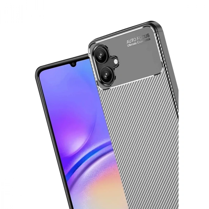 Samsung Galaxy A06 Kılıf Auto Focus Karbon Kapak - Gri