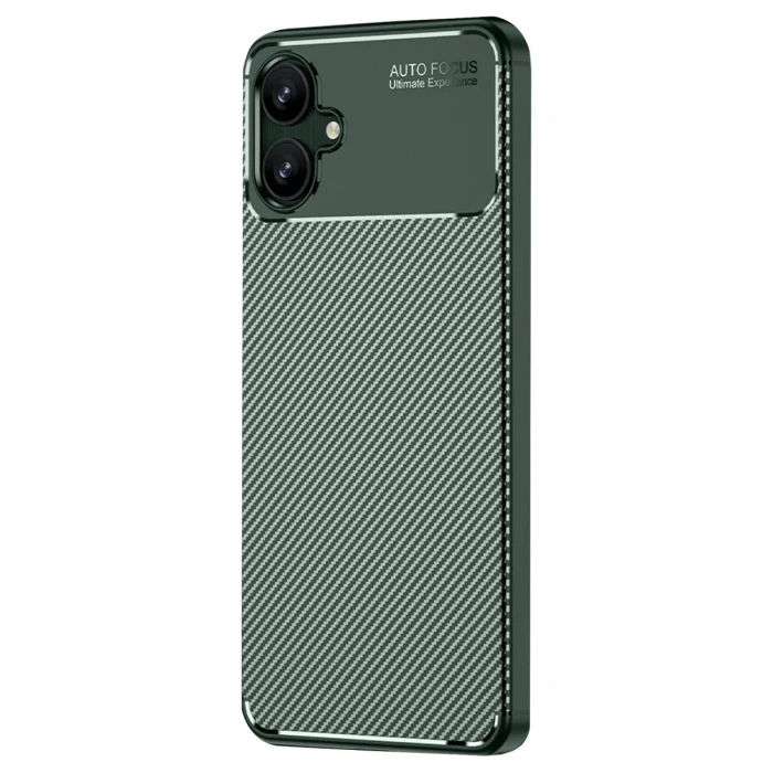 Samsung Galaxy A06 Kılıf Auto Focus Karbon Kapak - Koyu Yeşil
