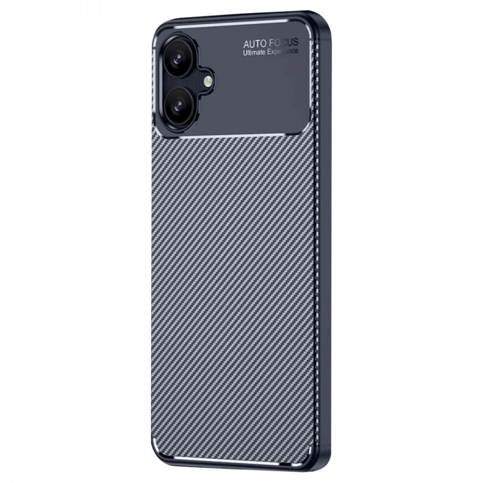 Samsung Galaxy A06 Kılıf Auto Focus Karbon Kapak - Lacivert