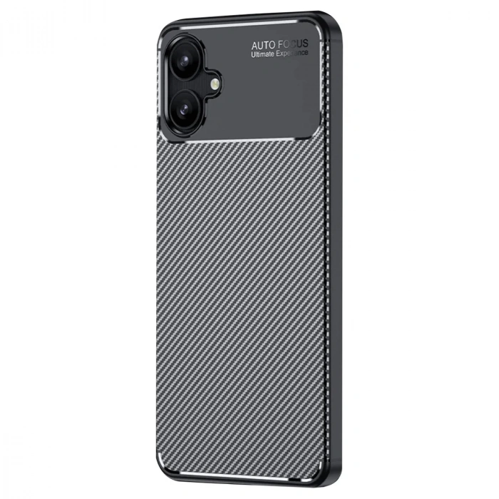 Samsung Galaxy A06 Kılıf Auto Focus Karbon Kapak - Siyah
