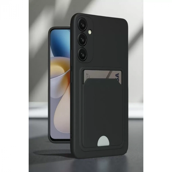 Samsung Galaxy A16 5g Kılıf Kelvin Kartvizitli Silikon - Siyah