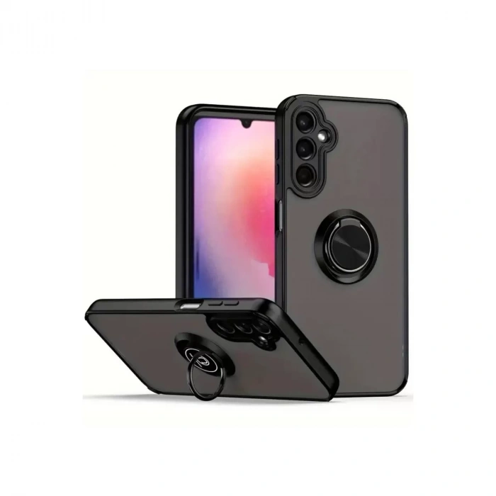 Samsung Galaxy A17 5g Montreal Yüzüklü Silikon Kapak - Siyah