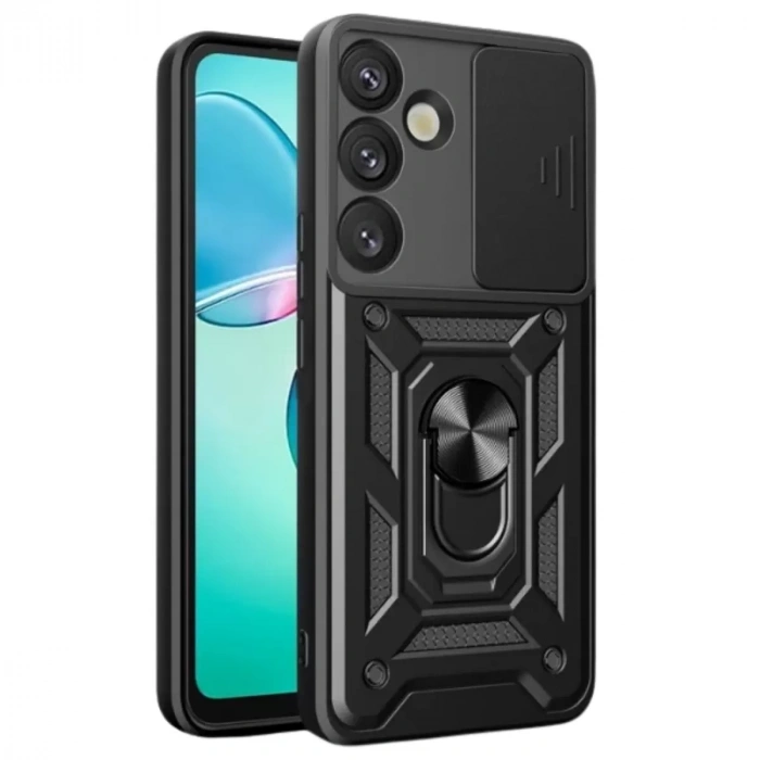 Samsung Galaxy A17 5g Pars Lens Yüzüklü Silikon - Siyah