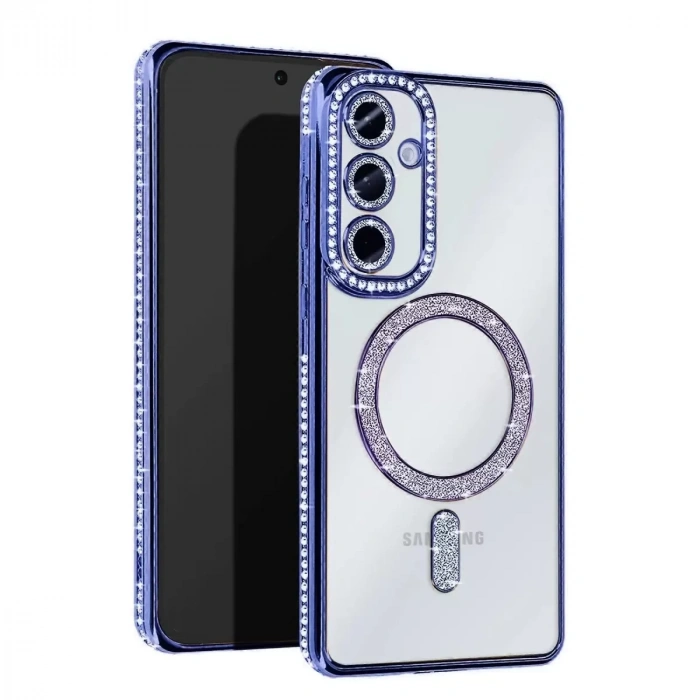 Samsung Galaxy A26 Joke Simli Magneticsafe Kılıf - Mavi