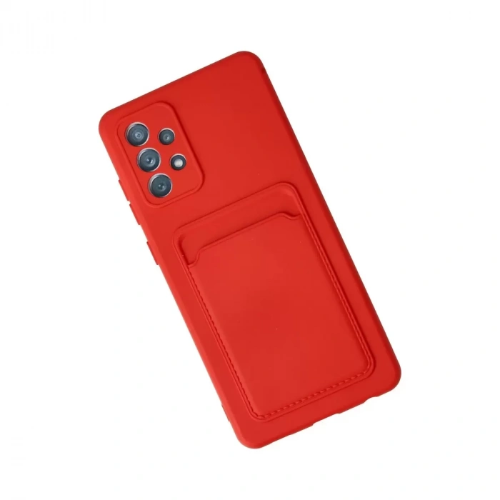 Samsung Galaxy A32 Kılıf Kelvin Kartvizitli Silikon - Kırmızı