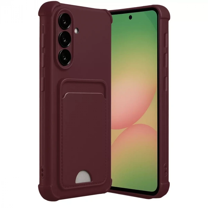 Samsung Galaxy A36 Kılıf Kelvin Kartvizitli Silikon - Bordo