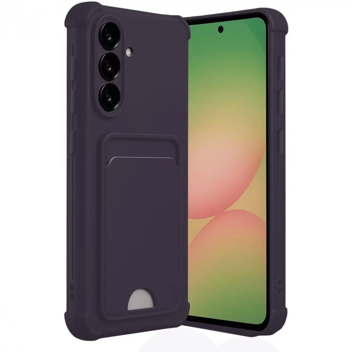 Samsung Galaxy A36 Kılıf Kelvin Kartvizitli Silikon - Derin Mor