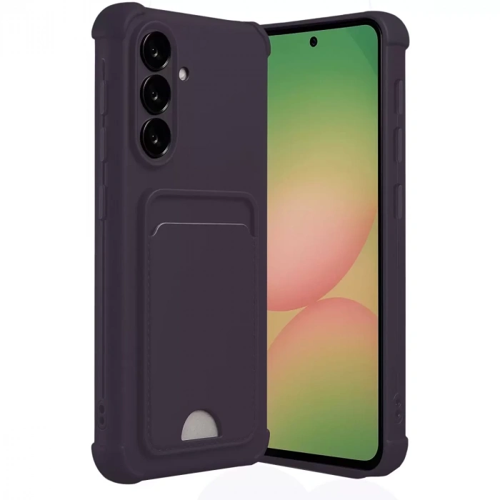 Samsung Galaxy A55 5g Kılıf Kelvin Kartvizitli Silikon - Derin Mor