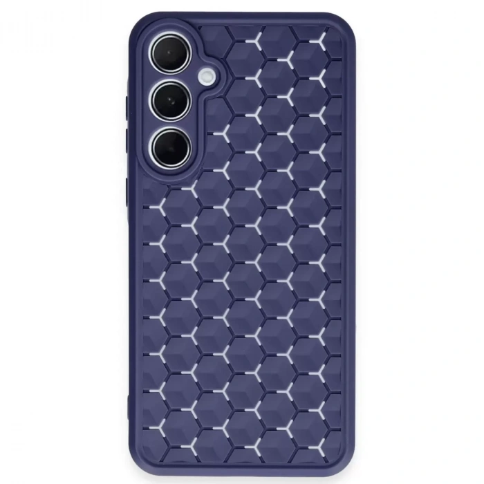 Samsung Galaxy A55 5g Kılıf Petek Silikon Kapak - Lacivert