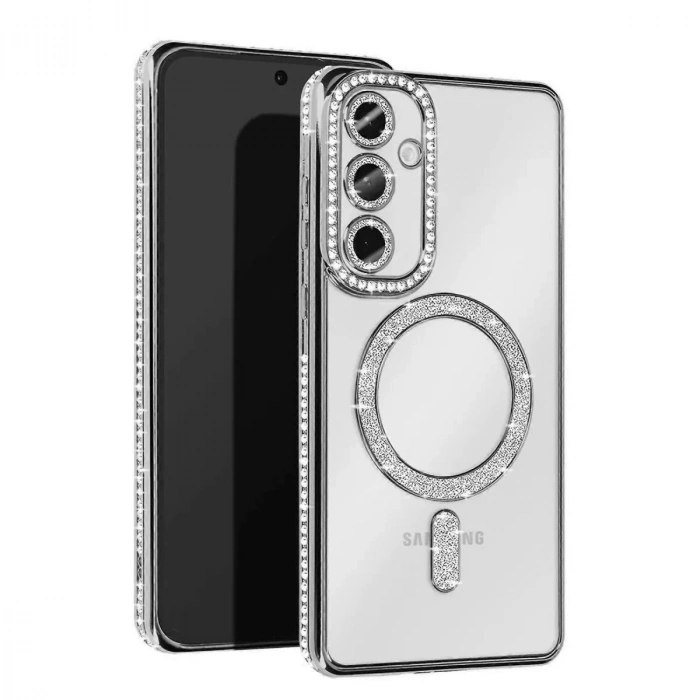Samsung Galaxy A56 Joke Simli Magneticsafe Kılıf - Gümüş