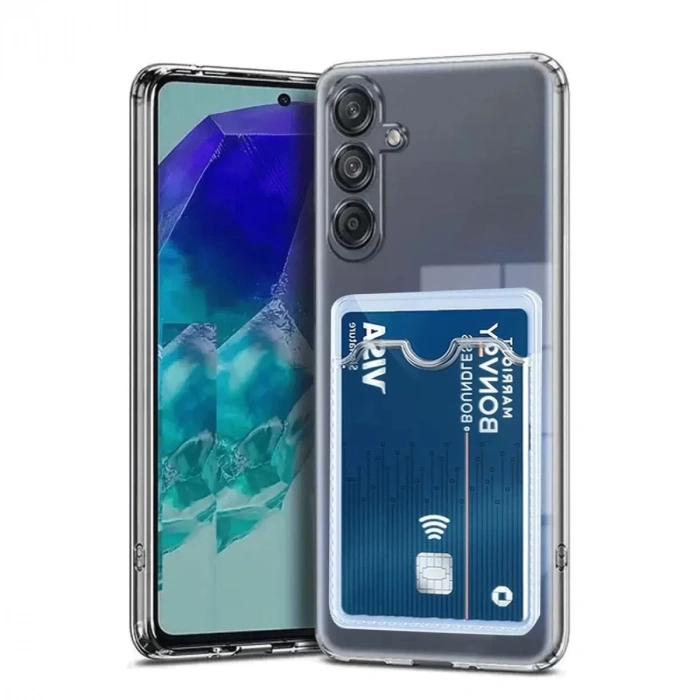 Samsung Galaxy A56 Kılıf Kart Şeffaf Silikon - Şeffaf