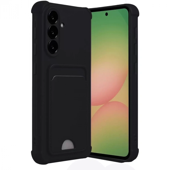 Samsung Galaxy A56 Kılıf Kelvin Kartvizitli Silikon - Siyah