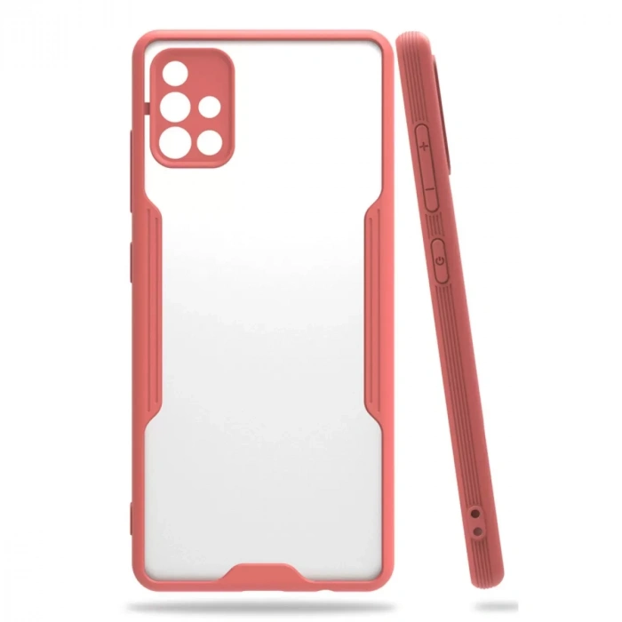 Samsung Galaxy A71 Kılıf Platin Silikon - Pembe