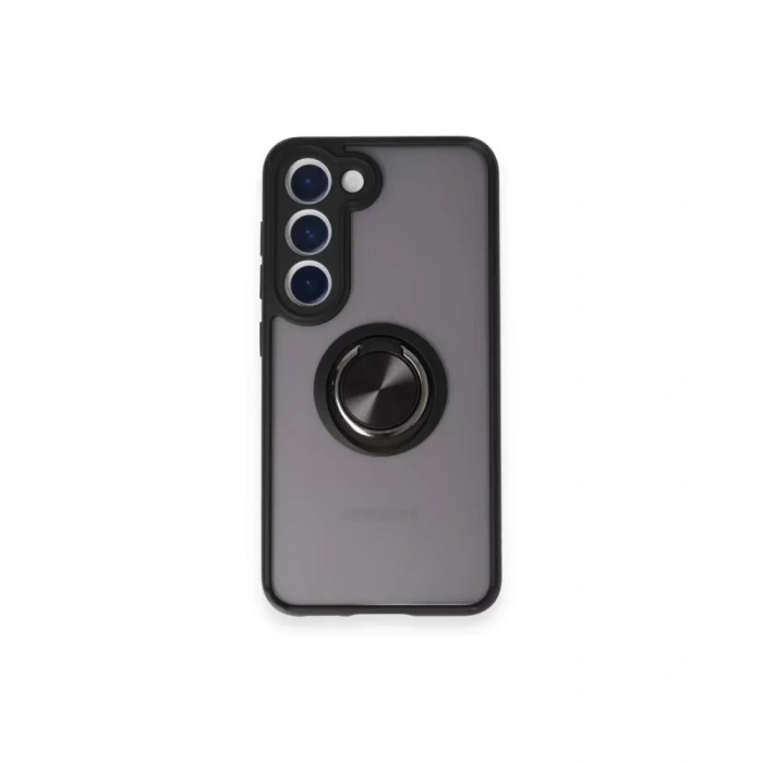 Samsung Galaxy M15 Kılıf Montreal Yüzüklü Silikon Kapak - Siyah