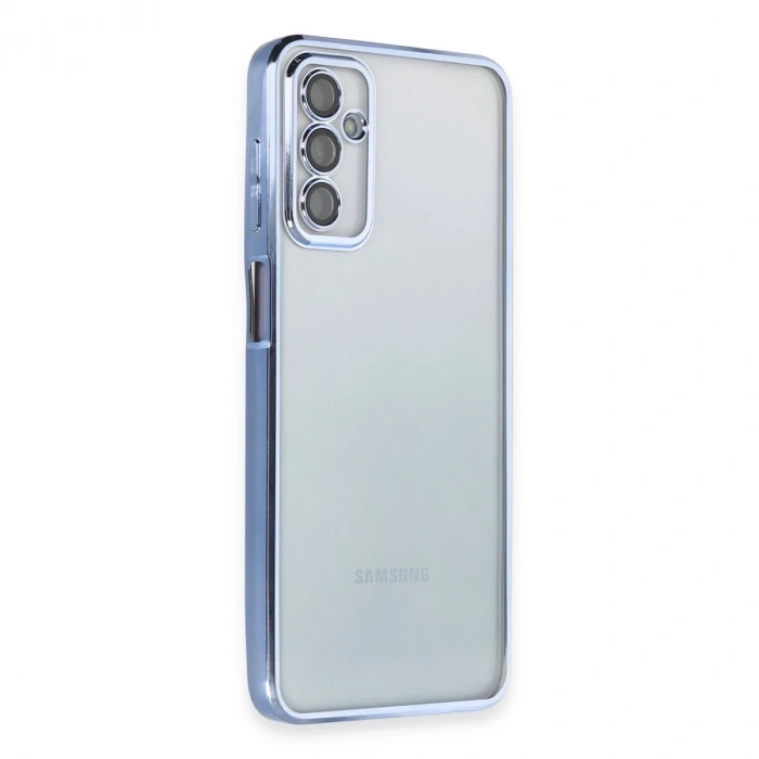 Samsung Galaxy M23 Kılıf Razer Lensli Silikon - Açık Mavi