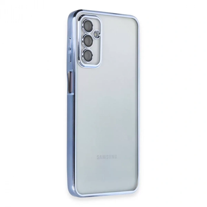 Samsung Galaxy M23 Kılıf Razer Lensli Silikon - Açık Mavi